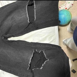 Black ripped jeans